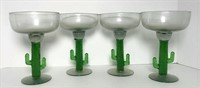 Four Cactus margarita Glasses