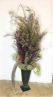 Metal Horn Vase & Faux Botanical
