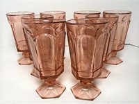 Pink Glass Soda Fountain Style Glasses