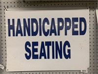 HANDICAPPED SEATING METAL SIGN