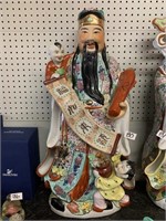 LARGE ASIAN STATUE-WITH SCROLL