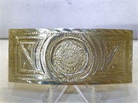 Sterling Silver Mexico Mayan Belt Buckle - 2.5 in