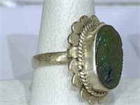 Sterling Silver Jadeite ring - size 8