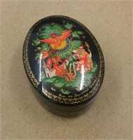 Vintage Russian Hand Painted Lacquer Box