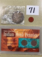 (2) Indian Head Cents (Cased) & History Channel Co