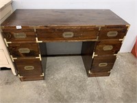 WOODEN DESK WITH METAL ACCENTS