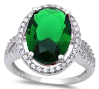 Beautiful 7.00 ct Oval Emerald Designer Ring
