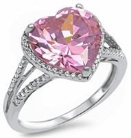 Gorgeous 6.50 ct Pink Sapphire Heart Ring