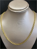 Quality 18" 14kt-Sterling Silver Rope Necklace