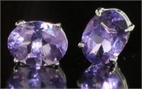 Natural 4.00 ct Oval  Amethyst Earrings