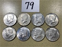 (8) Kennedy 40percent Silver Halves
