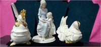 2 Chicken Hors d'oeuvres Holders & Lady Figurines