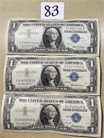 (3) 1957 Series Silver Certificates