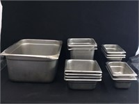 Lot of stainless steel containers
