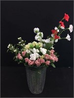 Decorative plastic flowers in a vase