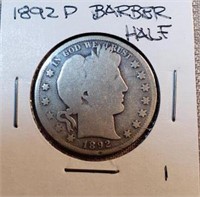 1892P Barber Half Dollar