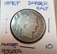 1896P Barber Half Dollar  Semi Key Date Mintage