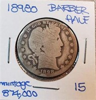 1898O Barber Half Dollar KE DATE Mintage 874,000