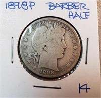 1898P Barber Half Dollar