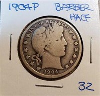 1904P Barber Half Dollar