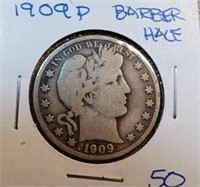 1909P Barber Half Dollar