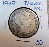 1911P Barber Half Dollar