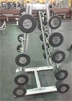 Curl bar stand and 9 bars