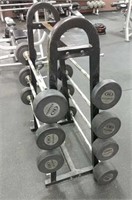Curl bar stand and 7 bars