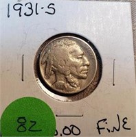1931S Buffalo Nickel F