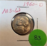 1950D Jefferson Nickel KEY DATE MS63