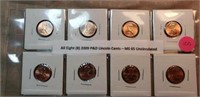 All Eight 2009 P&D Lincoln Cents MS65