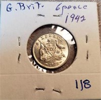 1942 Great Britain 6 Pence 0.0452 oz Silver