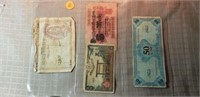 Sheet of 4 Old Currency 1914 1942 1943