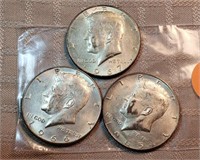 3-Kennedy Half Dollars 40% Silver