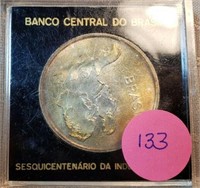 1972 Brazil 20 Cruzeiros UNC 0.5186 oz Silver