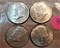 4-1964 Kennedy Half Dollars 90% Silver