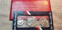 1976 Bicentennial Silver UNC Set 3 Silver Coins