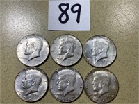 (6) Kennedy 40percent Silver Halves
