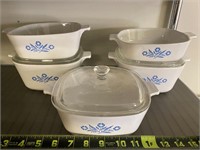 5 pieces of Corning ware