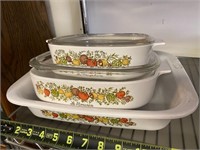 3 pieces of Corning ware