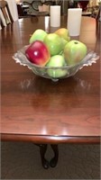LARGE GLASS FOOTED FRUIT BOWL
