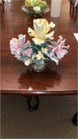 CAPODIMONTE FLOWER BASKET SCULPTURE