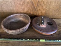 Kalimba instrument and wood bowl