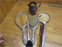 Early Dressing Mirror and Brush Set