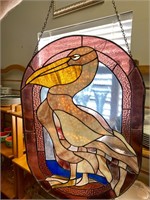 Stained glass pelican