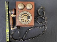 Vintage oak wall phone