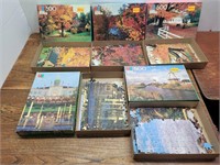 5 Fall Scene Puzzles All 500PC#Unknown if Complete