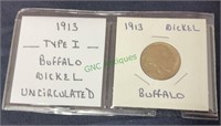 Coin - 1913 type one buffalo nickel,