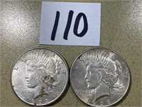1922S & 1926S Peace Silver Dollars