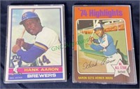 Sports cards - Hank Aaron 1975, 1976 (1178)